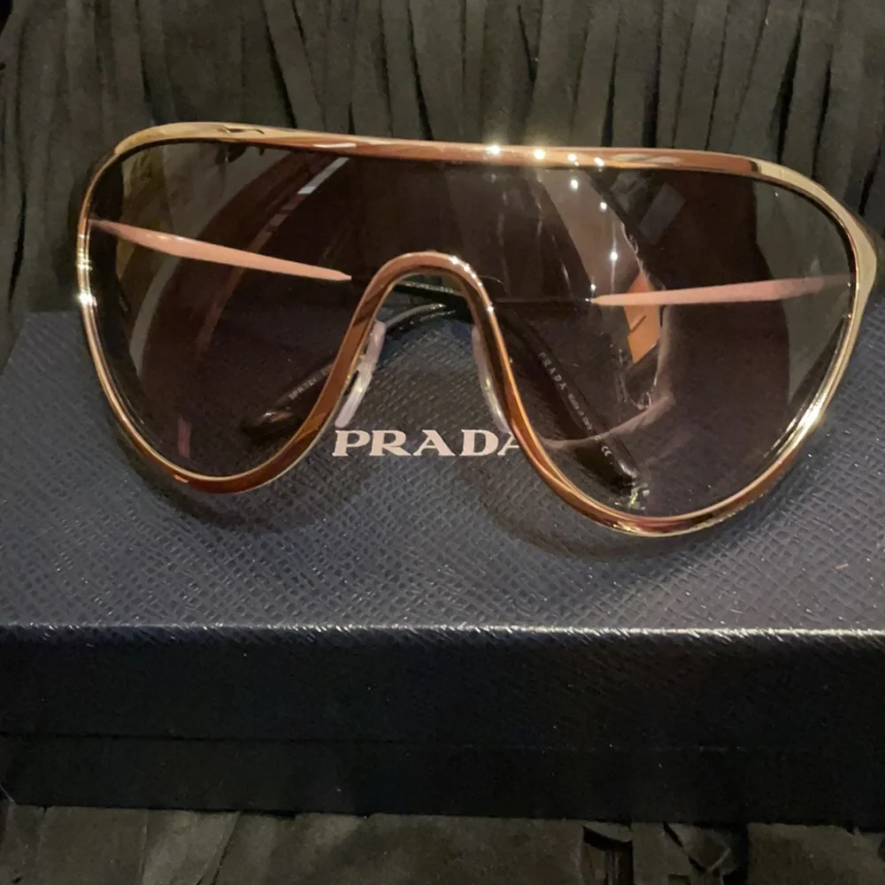Prada Brown Tortoiseshell Shield Sunglasses